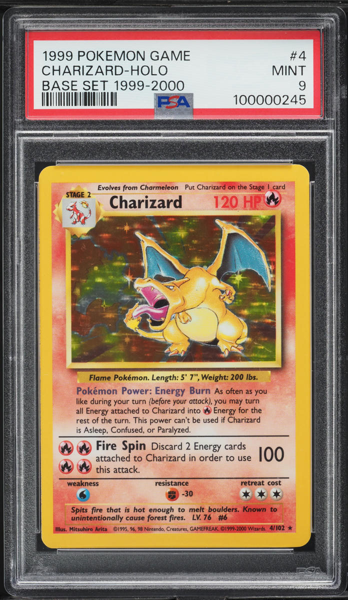 1999-2000 Pokemon Base Set Holo Charizard #4 PSA 9 MINT
