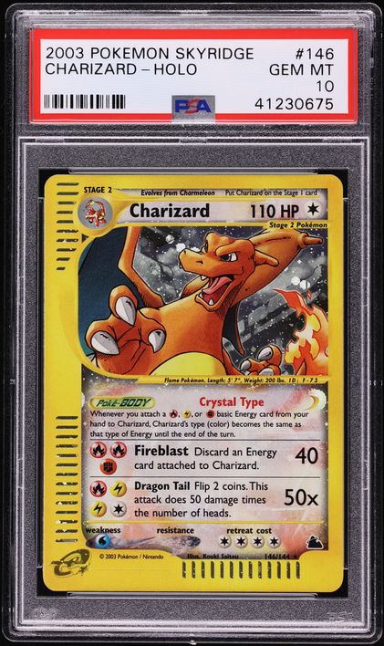 2003 Pokemon Skyridge Holo Crystal Charizard #146 PSA 10 GEM MINT