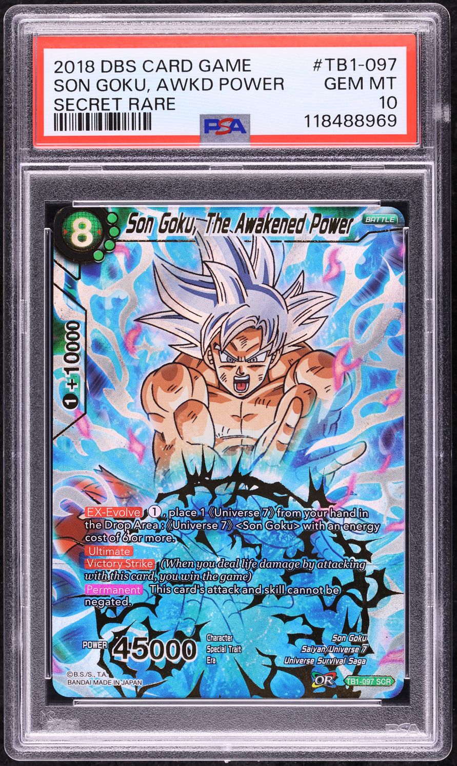 2018 Dragon Ball Super Son Goku, The Awakened Power #TB1-97 PSA 10 GEM MINT