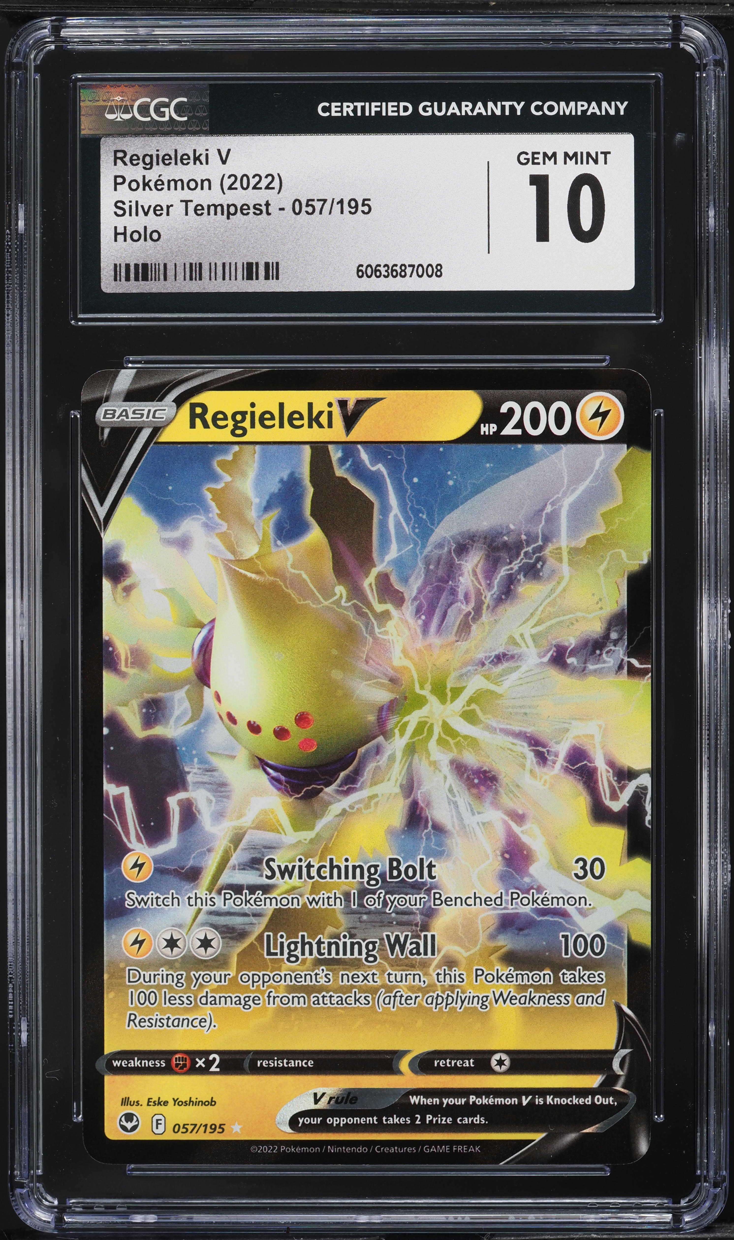 2022 Pokemon SWSH Silver Tempest Full Art Regieleki V #57 CGC 10 GEM MINT  on Fanatics Collect