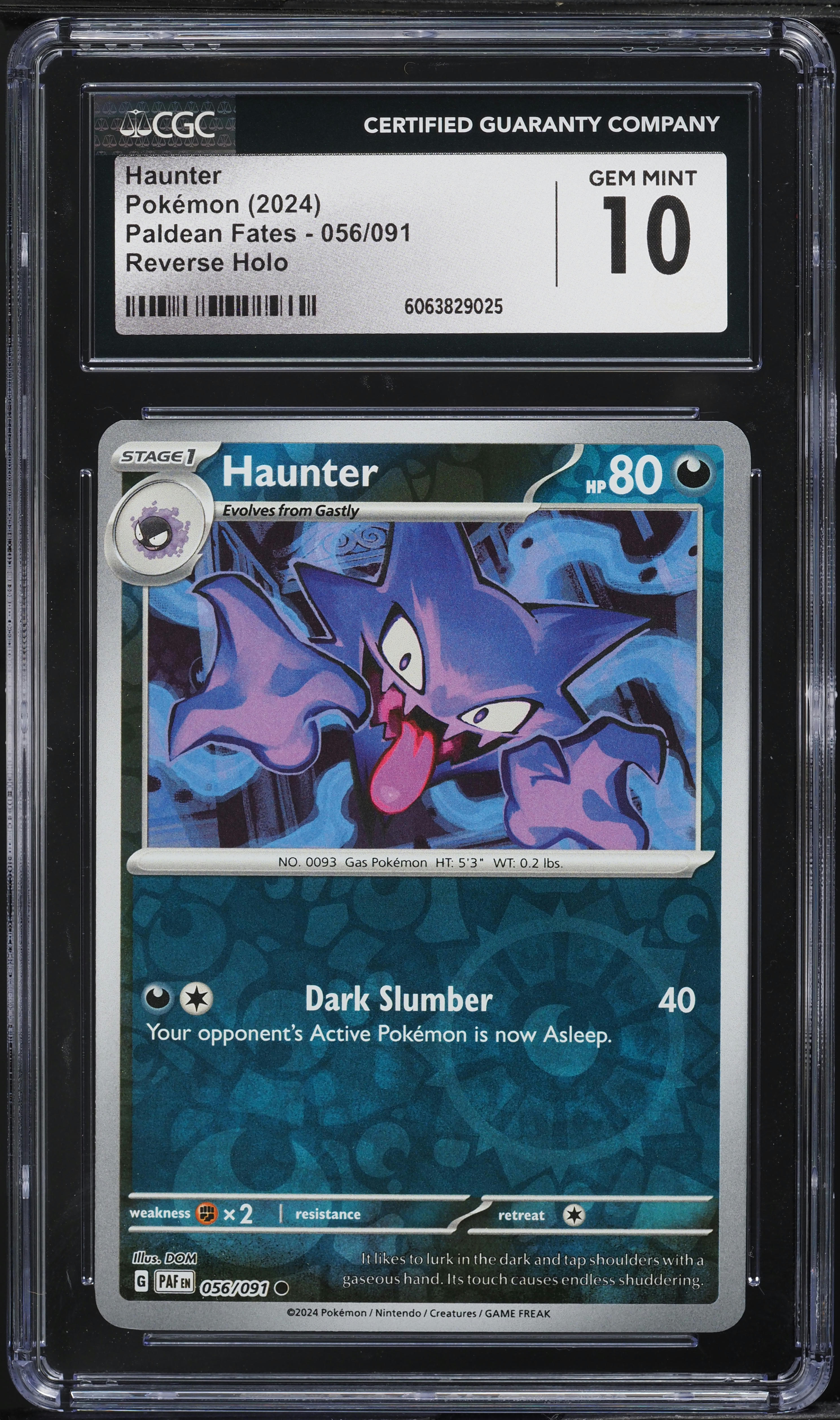 2024 Pokemon SV Paldean Fates Reverse Holo Haunter #56 CGC 10 GEM
