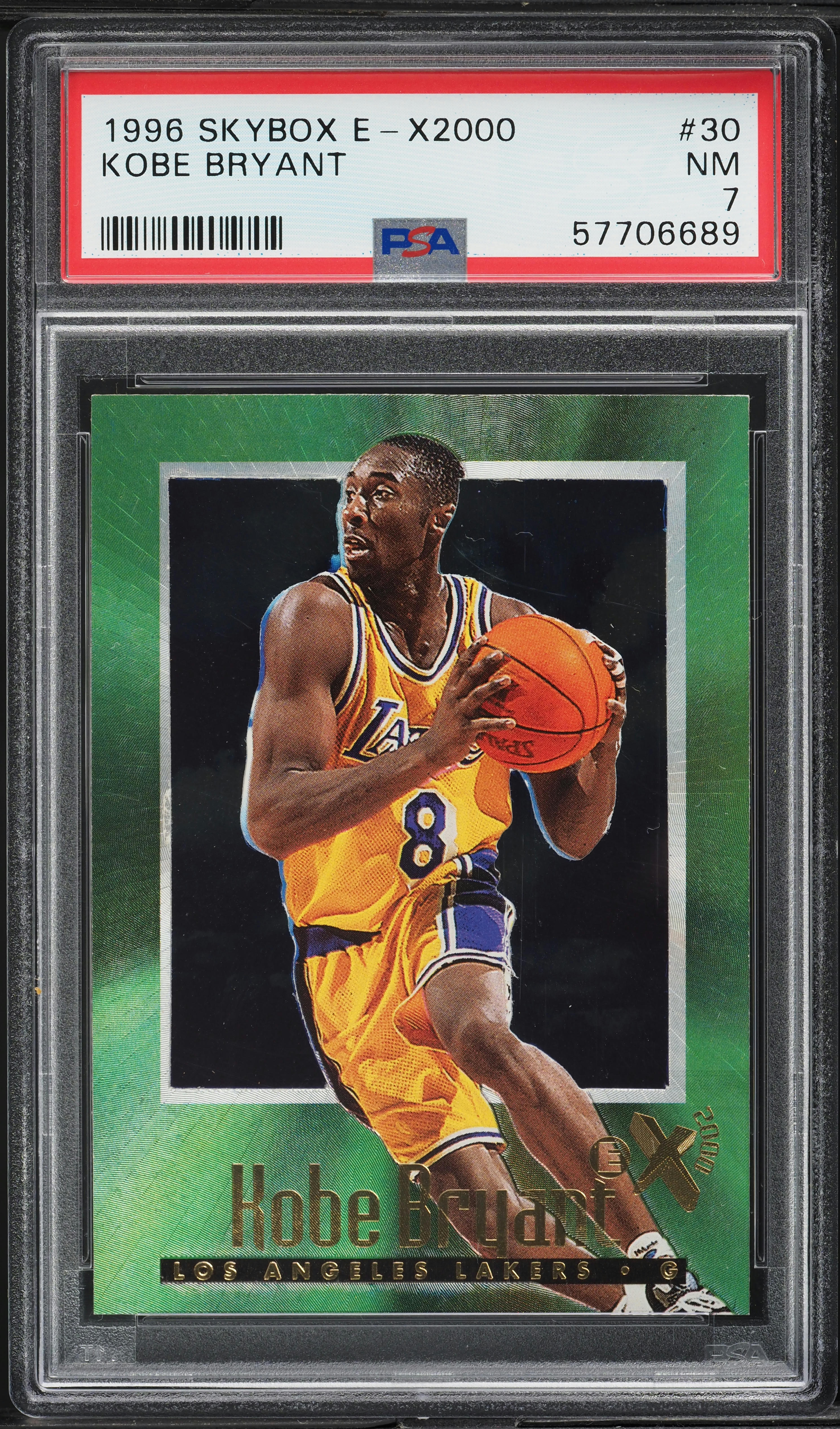 1996 Skybox E-X2000 Kobe Bryant ROOKIE #30 PSA 7 NRMT on Fanatics