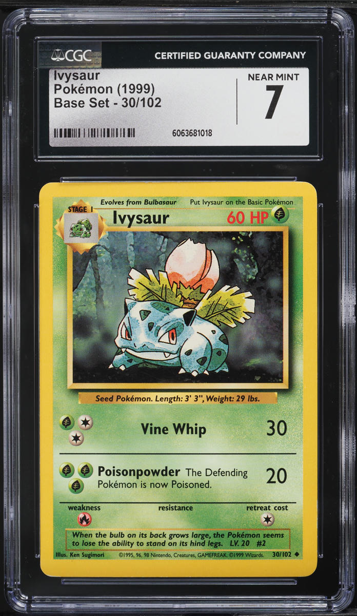 1999 Pokemon Base Set Ivysaur #30 CGC 7 NRMT