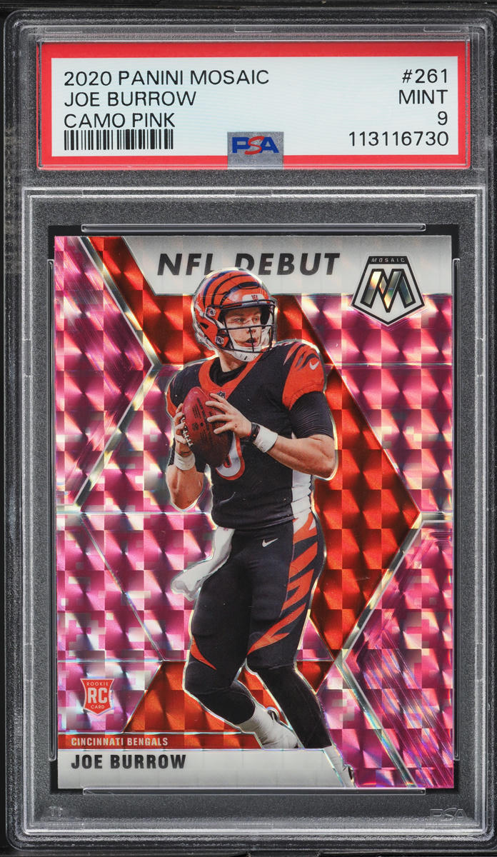 2020 Panini Mosaic Pink Camo Joe Burrow ROOKIE #261 PSA 9 MINT