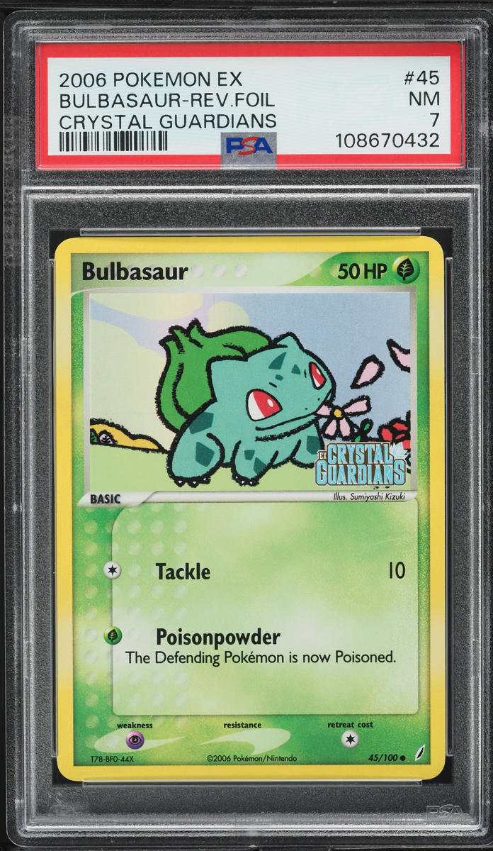 2006 Pokemon EX Crystal Guardians Reverse Holo Bulbasaur #45 PSA 7 NRMT
