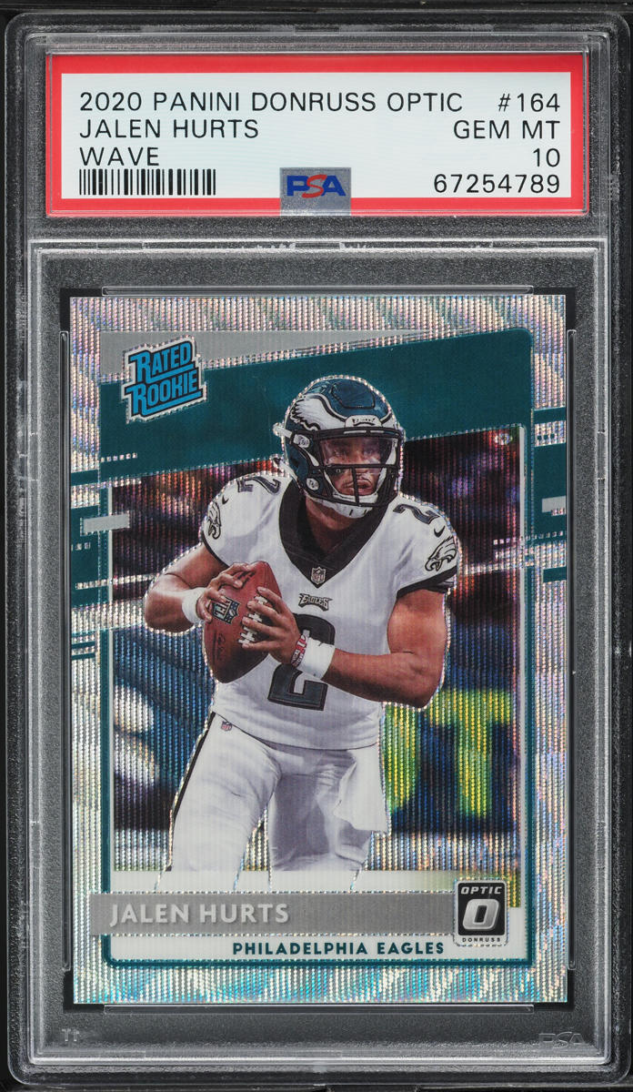 2020 Donruss Optic Wave Jalen Hurts ROOKIE /199 #164 PSA 10 GEM