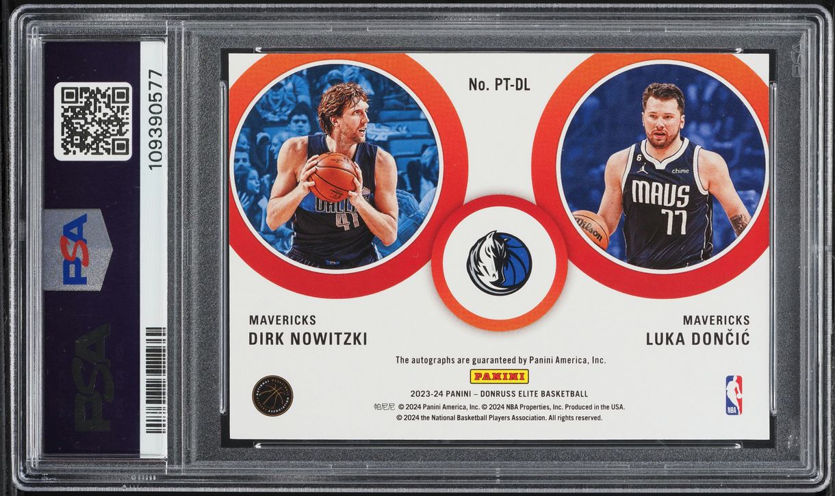 2023 Donruss Elite Passing Torch Gold Luka Doncic Dirk Nowitzki 