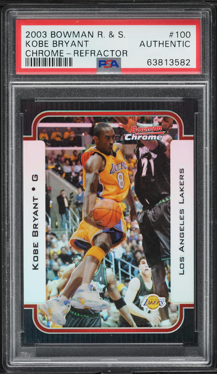 2003 Bowman Chrome Refractor Kobe Bryant /300 #100 PSA AUTH