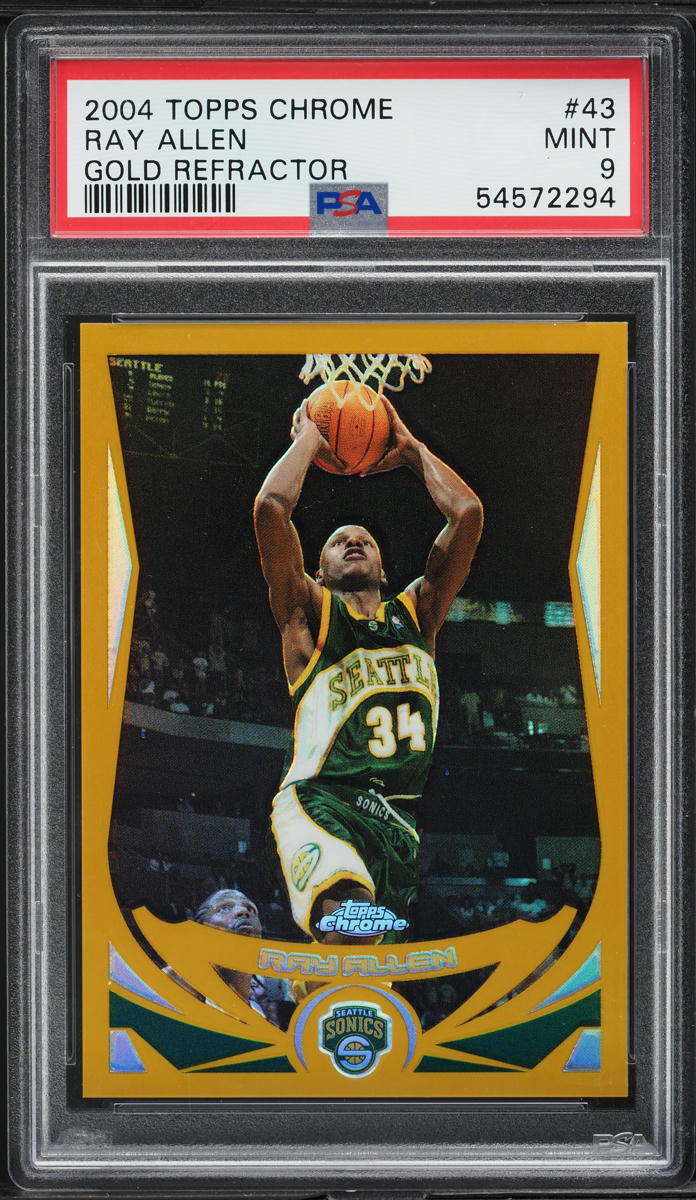 2004 Topps Chrome Gold Refractor Ray Allen /99 #43 PSA 9 MINT