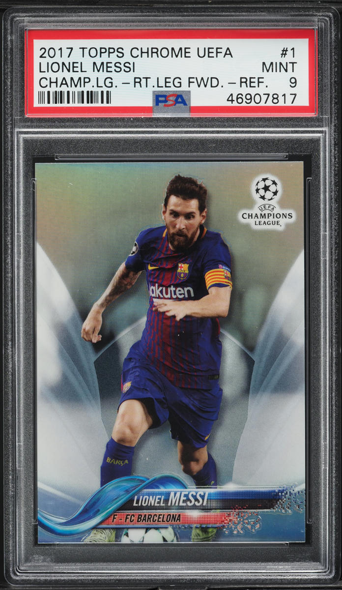 2017 Topps Chrome UEFA Refractor Lionel Messi #1 PSA 9 MINT