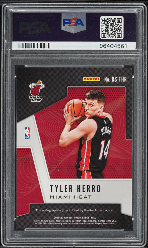 2019 Panini Prizm Signatures Tyler Herro ROOKIE AUTO #RS-THR PSA 9