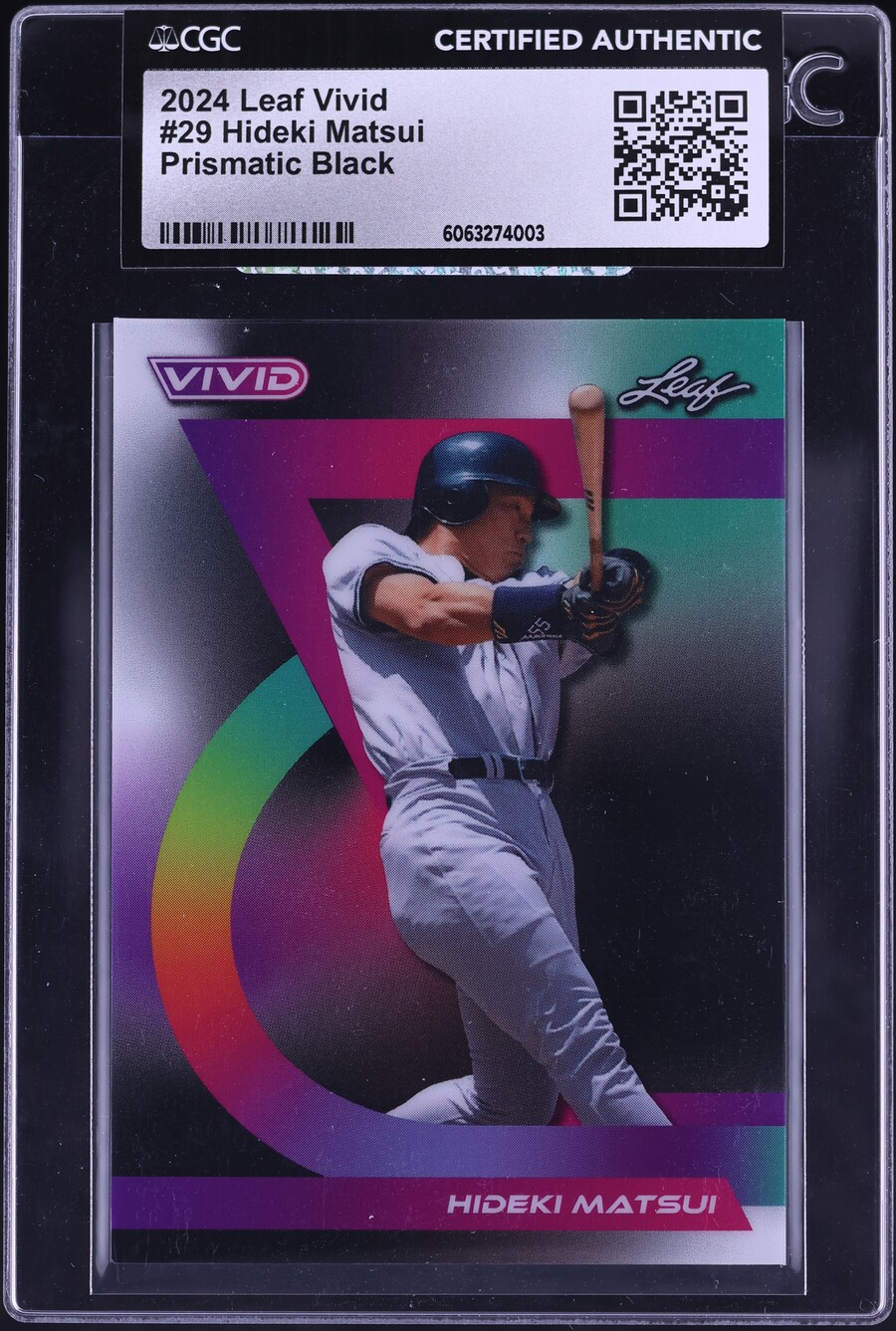 2024 Leaf Vivid Prismatic Black Hideki Matsui 5/5 #29 CGC AUTH