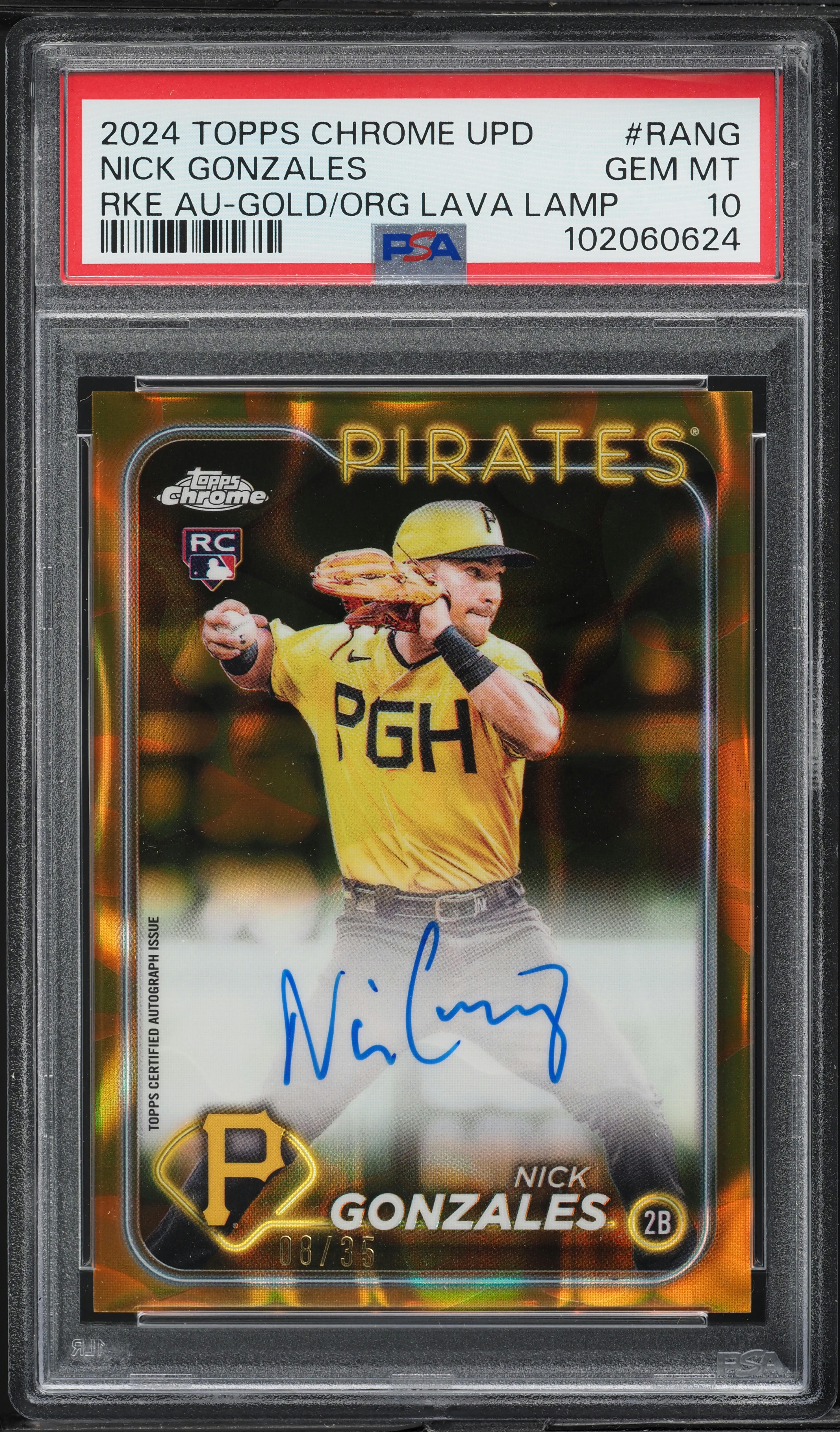 2024 Topps Chrome Update Gold Orange Lava Lamp Nick Gonzales RC
