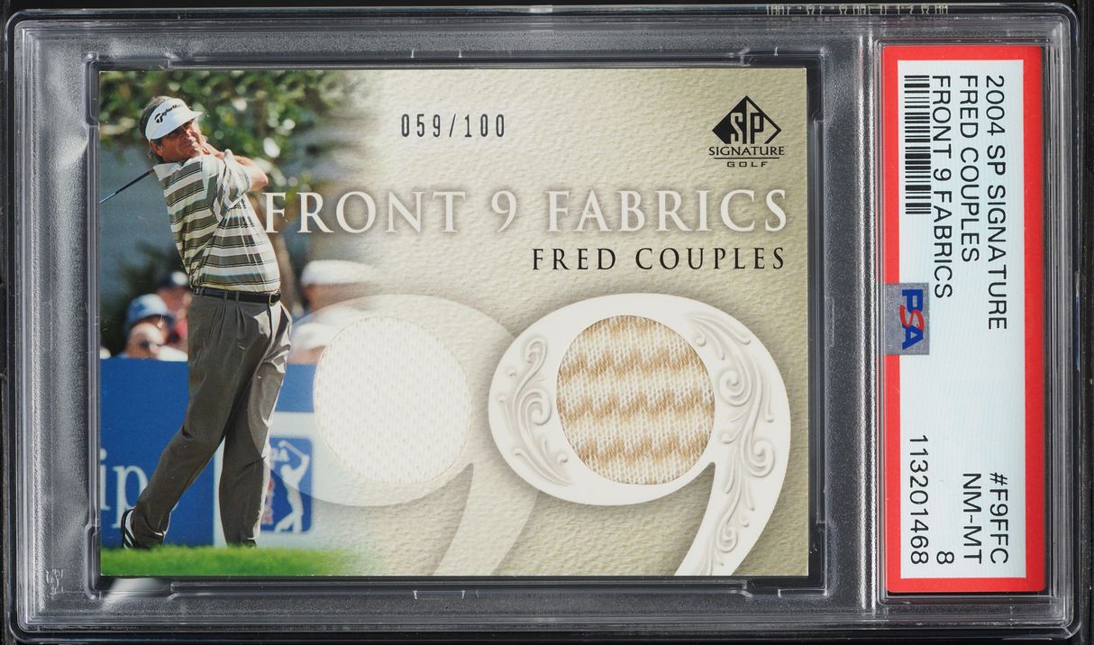 2004 SP Signature Front 9 Fred Couples PATCH /100 #F9F-FC PSA 8 NM-MT