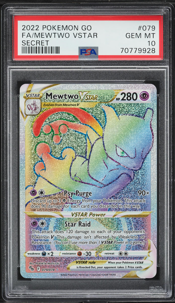 2022 Pokemon SWSH Pokemon GO Hyper Rare Mewtwo VSTAR #79 PSA 10