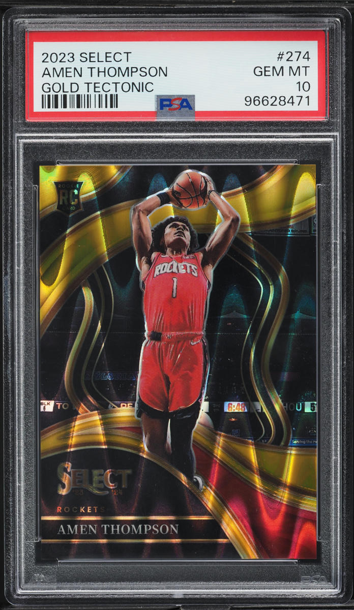 2023 Panini Select Gold Tectonic Amen Thompson ROOKIE 1/10 #274 PSA 10 GEM MINT