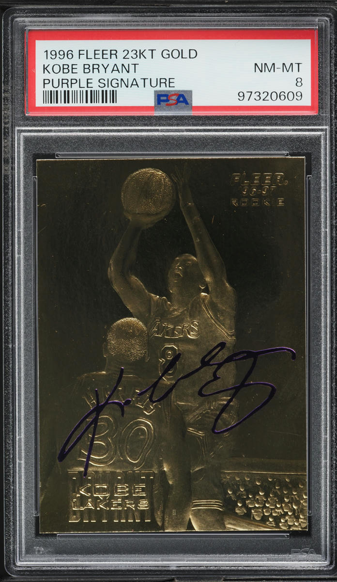 1996 Fleer 23kt Gold Purple Signature Kobe Bryant PSA 8 NM-MT