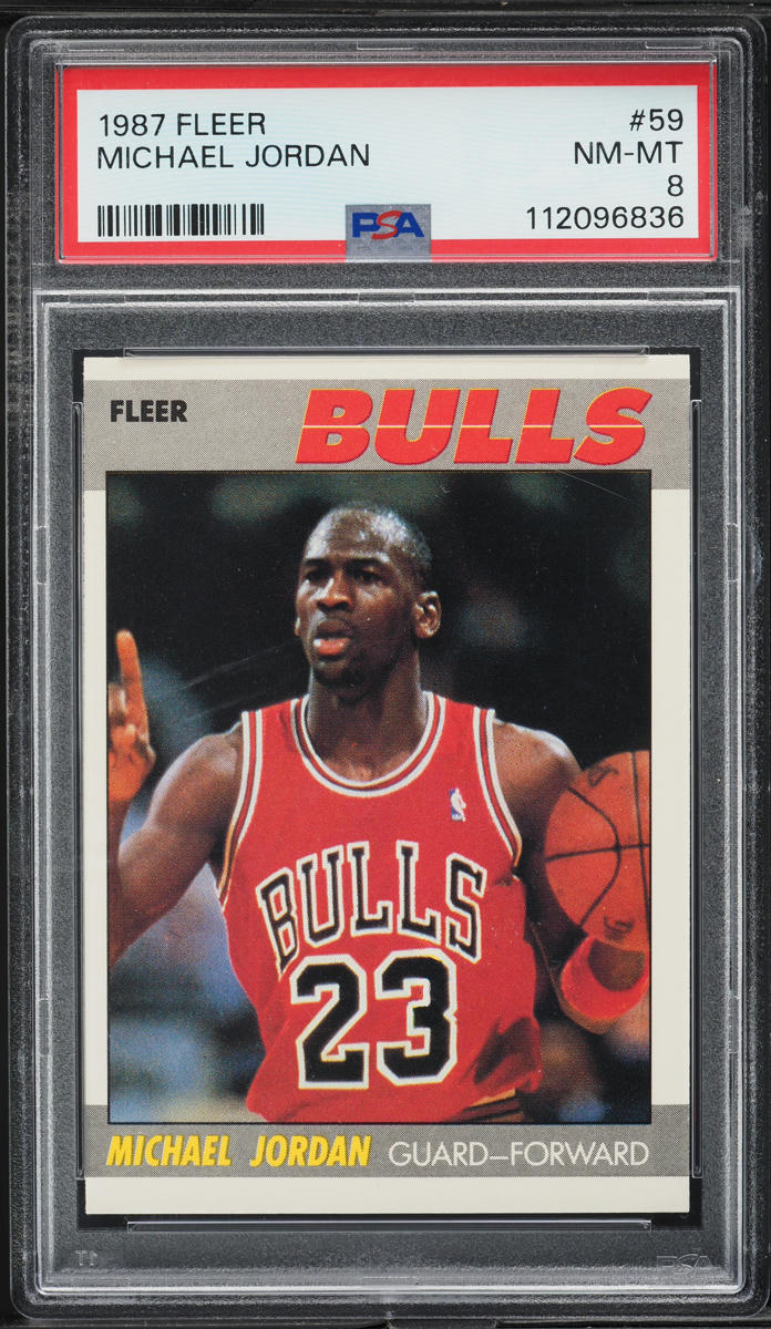 1987 Fleer Basketball Michael Jordan #59 PSA 8 NM-MT