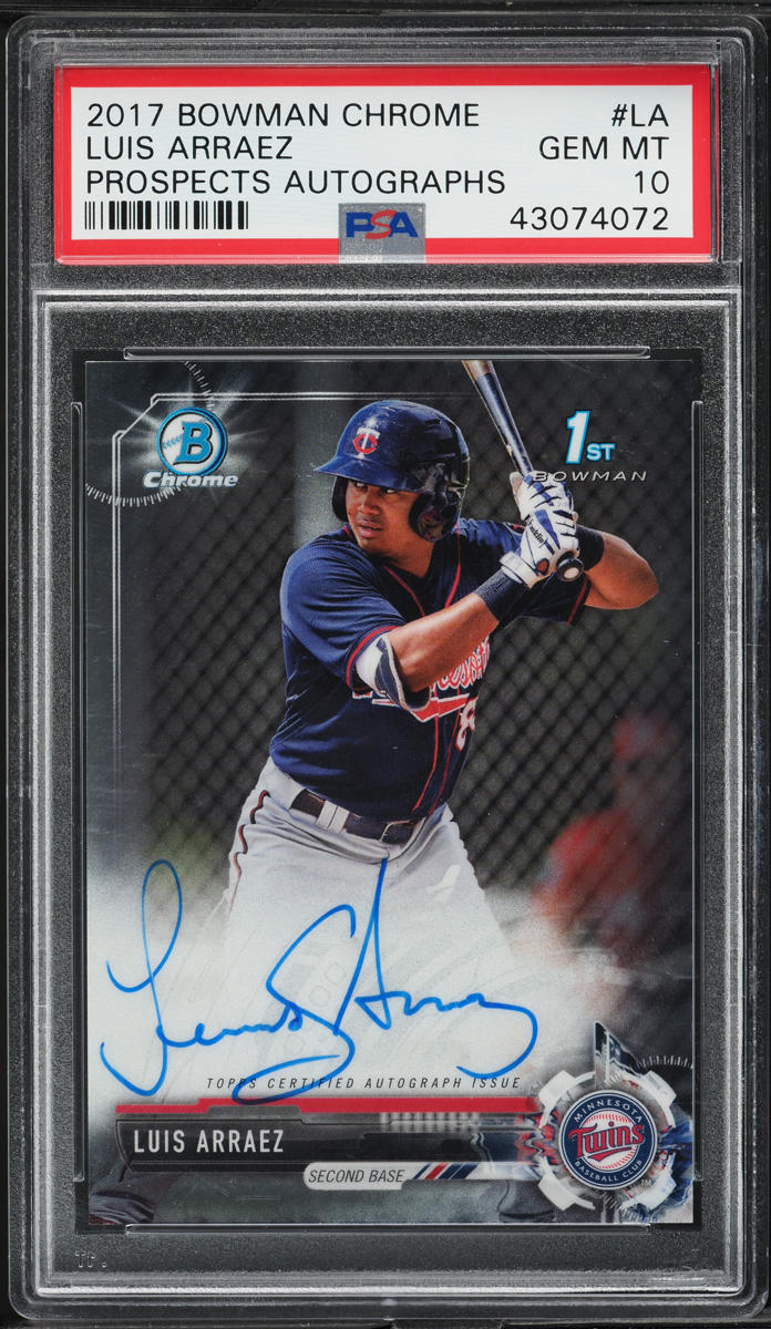 2017 Bowman Chrome Luis Arraez PROSPECT AUTO #CPA-LA PSA 10 GEM MINT