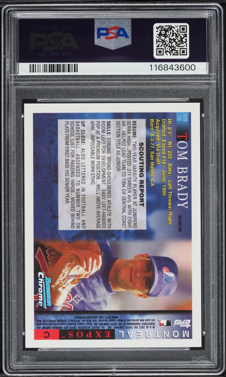 2023 Bowman Chrome Draft '95 Refractor Tom Brady #95BTB PSA 9 MINT