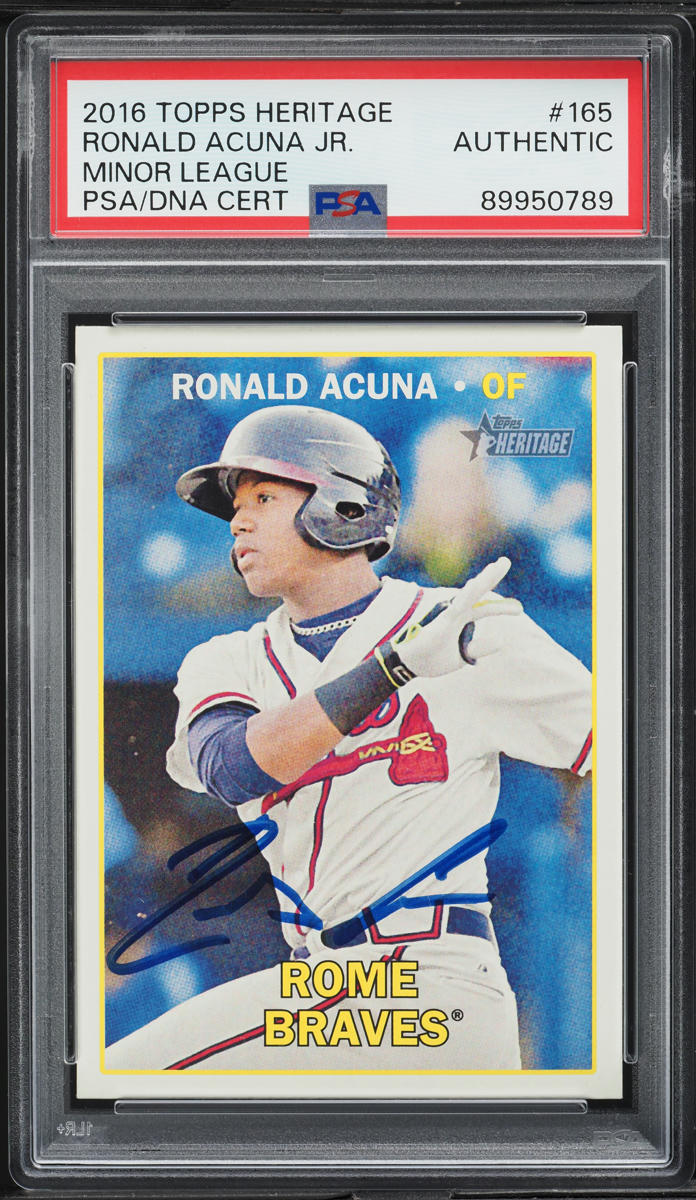2016 Topps Heritage Minor League Ronald Acuna AUTO #165 PSA AUTH