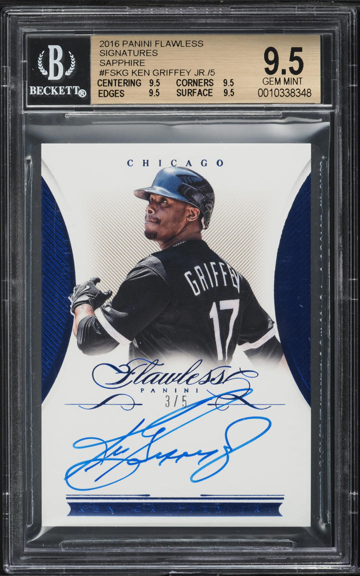 2016 Panini Flawless Sapphire Ken Griffey Jr. AUTO /5 #FSKG BGS 9.5 GEM MINT