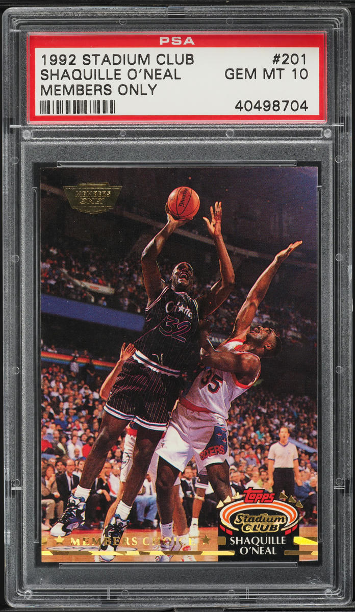 1992 Stadium Club Members Only Shaquille O'Neal ROOKIE #201 PSA 10 GEM MINT