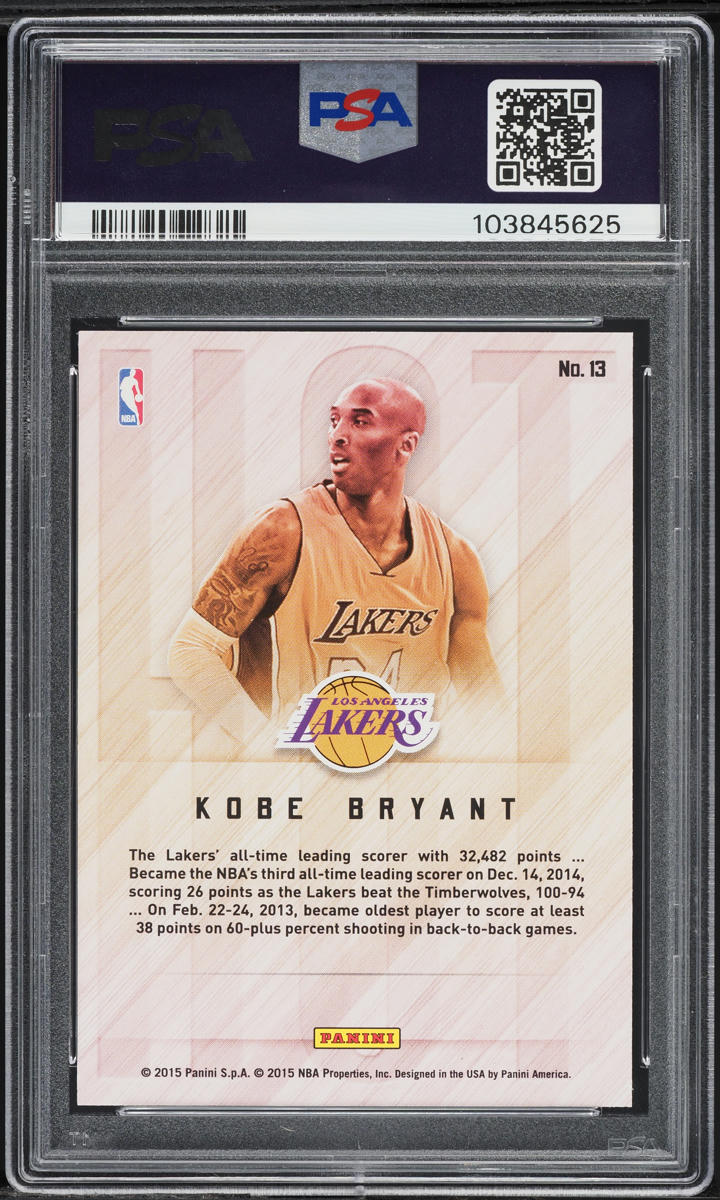 2015 Panini NBA International Hot Signatures Kobe Bryant #13 PSA 7 