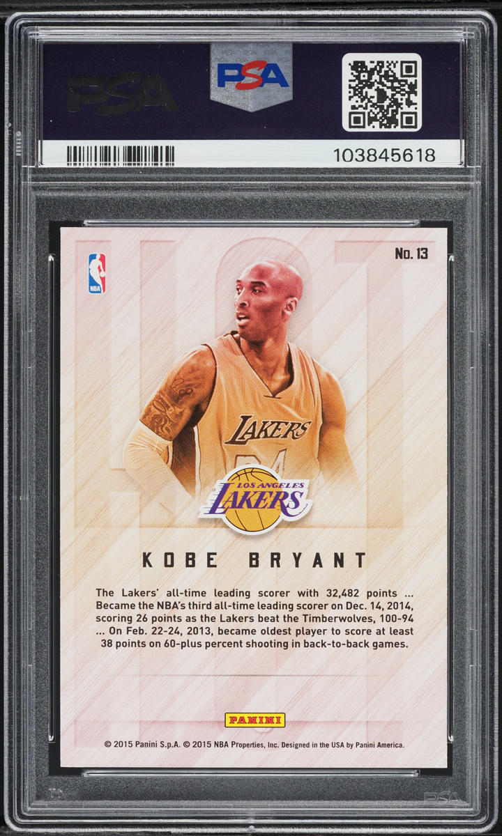 2015 Panini NBA International Hot Signatures Kobe Bryant #13 PSA 7
