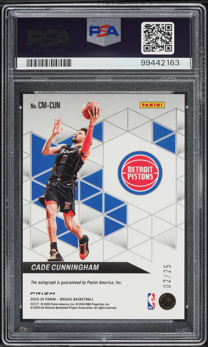 2023 Panini Mosaic Collage White Cade Cunningham AUTO 2/25 #CMCUN PSA 10 GEM
