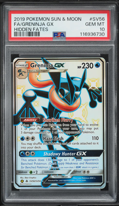 2019 Pokemon Sun & Moon Hidden Fates Full Art Greninja GX #SV56