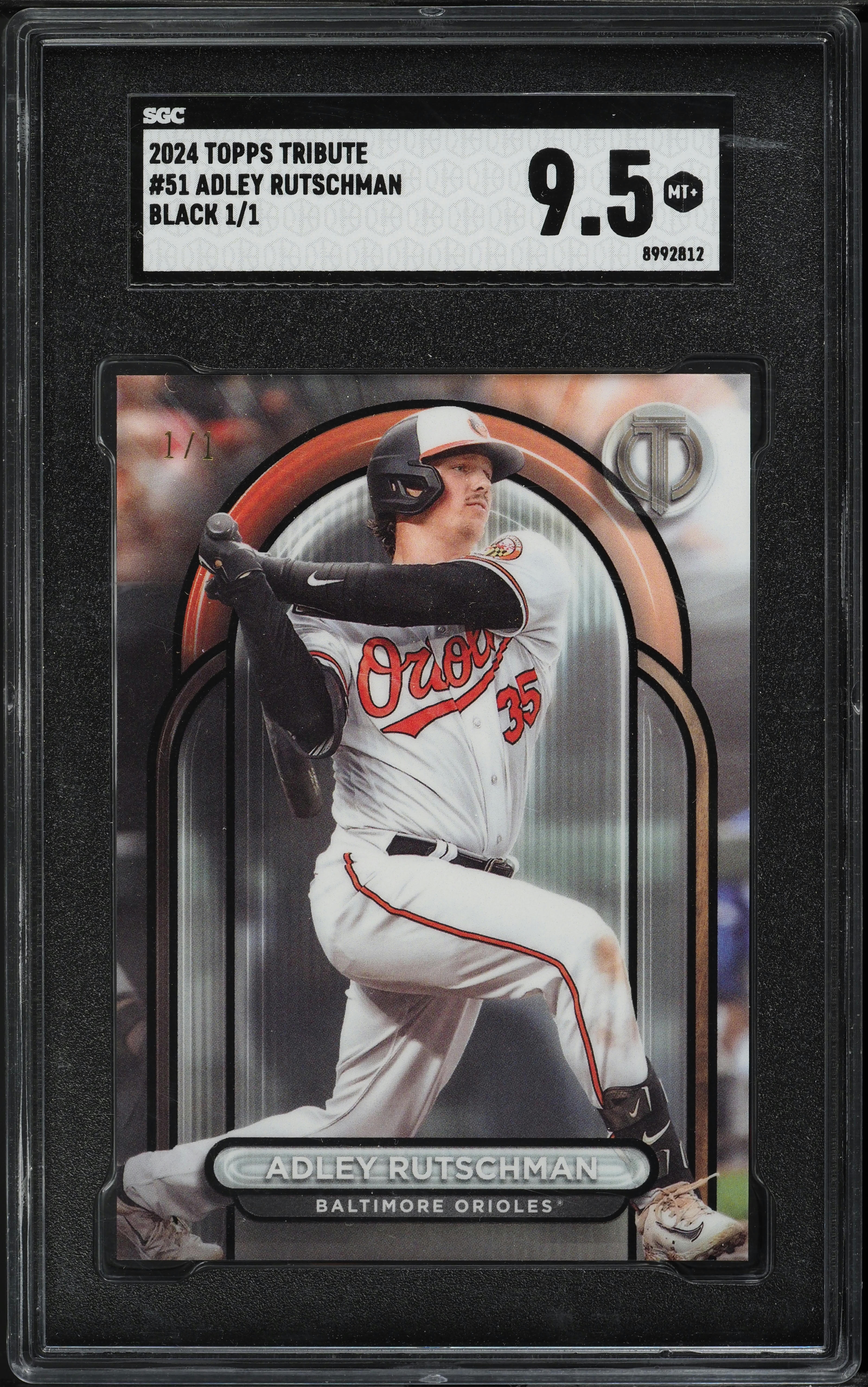 2024 Topps Tribute Black Adley Rutschman 1/1 #51 SGC 9.5 MINT+ on