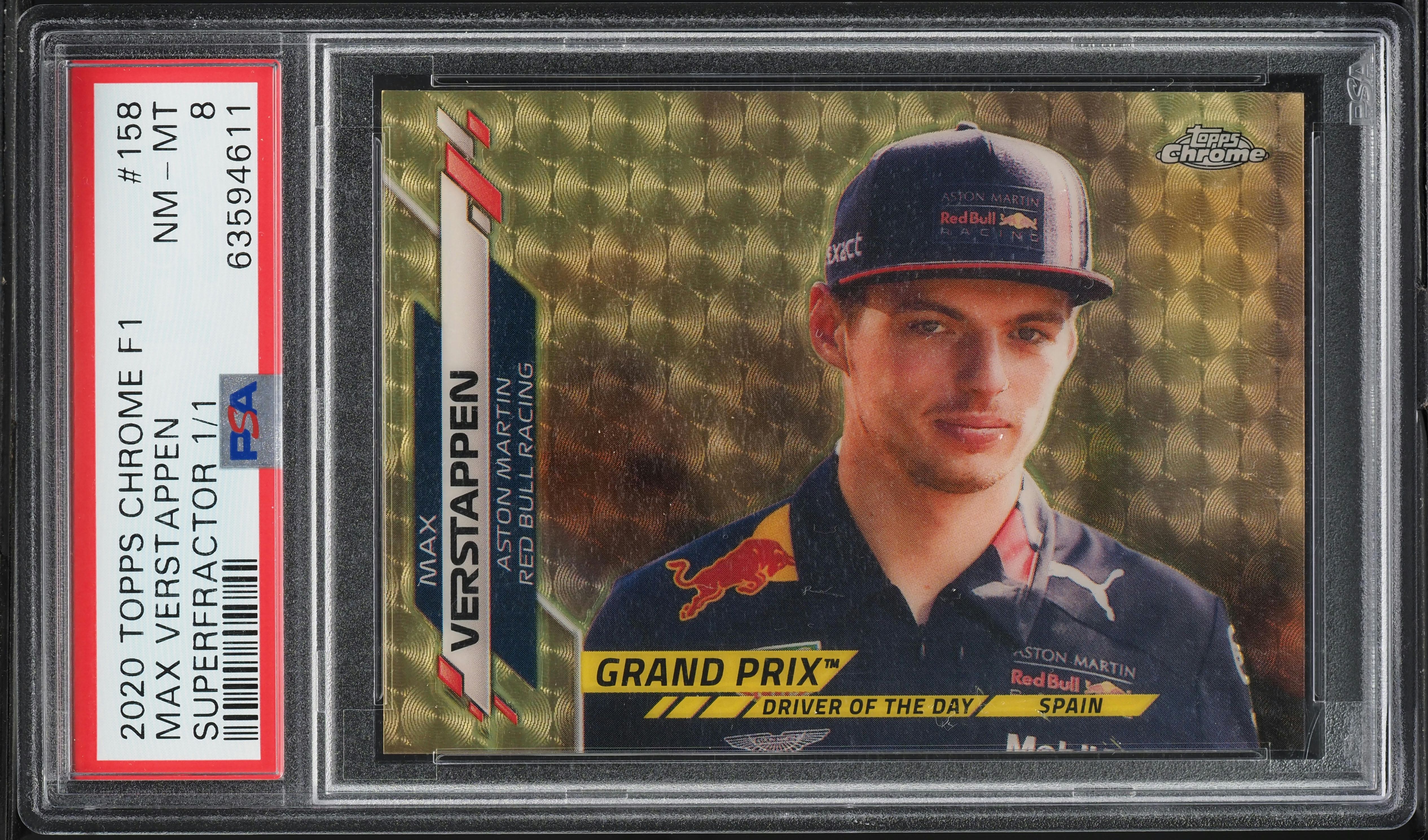 2020 Topps Chrome Formula 1 F1 Superfractor Max Verstappen 1/1