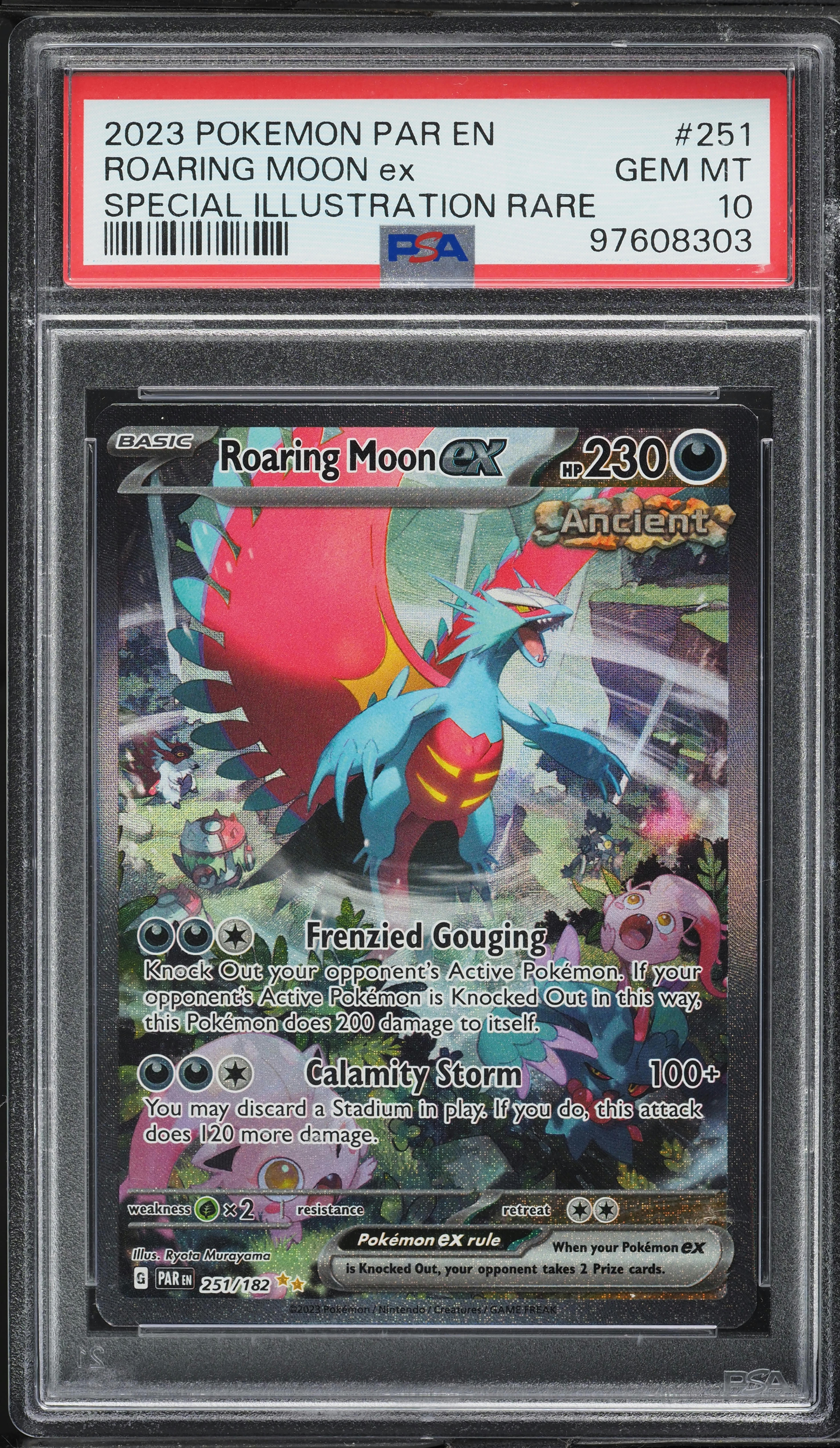 2023 Pokemon SV Paradox Rift SIR Roaring Moon ex #251 PSA 10 GEM