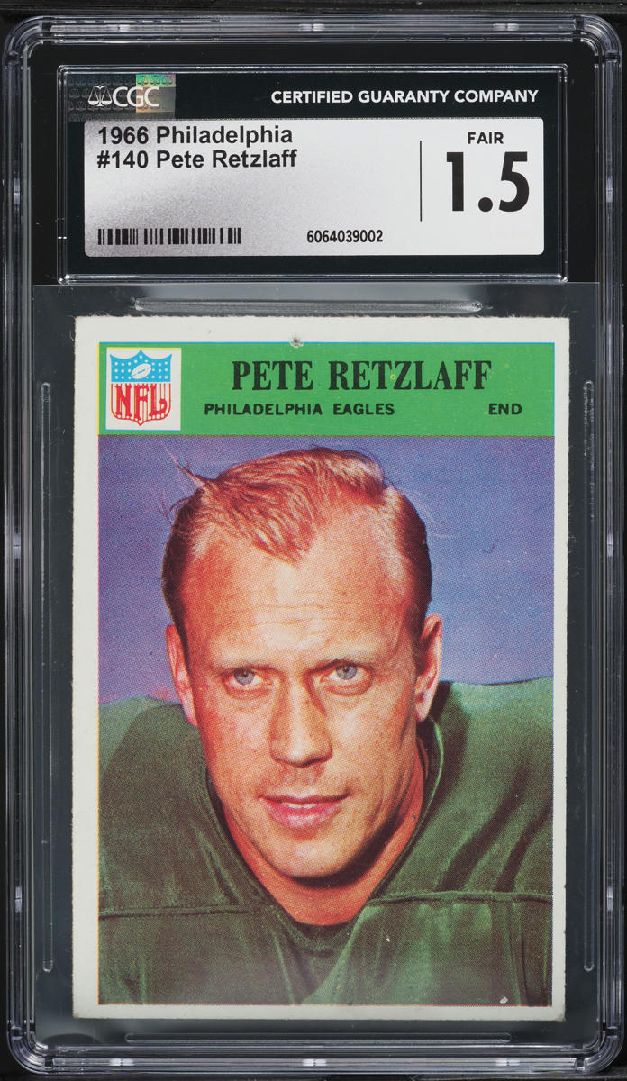 1966 Philadelphia Football Pete Retzlaff #140 CGC 1.5 FR