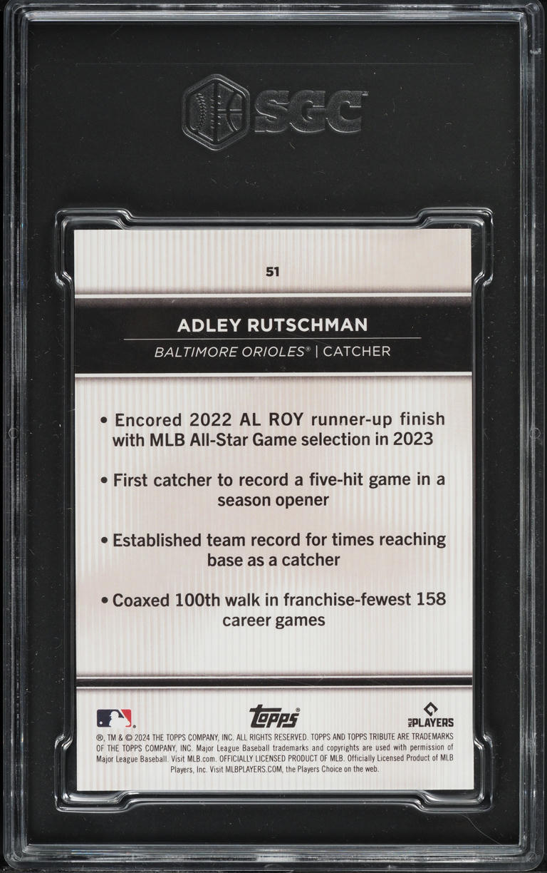 2024 Topps Tribute Black Adley Rutschman 1/1 #51 SGC 9.5 MINT+ on