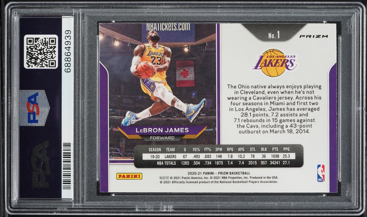 2020 Panini Prizm Hyper LeBron James #1 PSA 10 GEM MINT on
