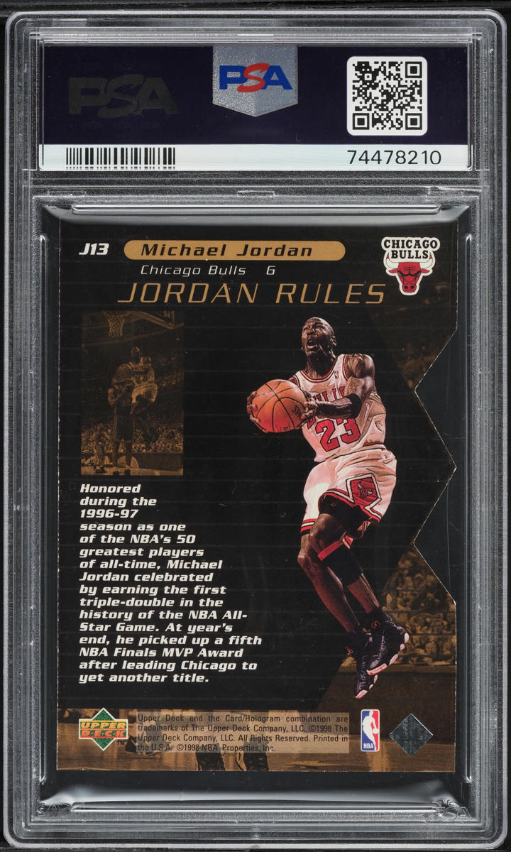 1998 Upper Deck Ovation Jordan Rules Die-Cut Michael Jordan #J13 PSA 9 MINT