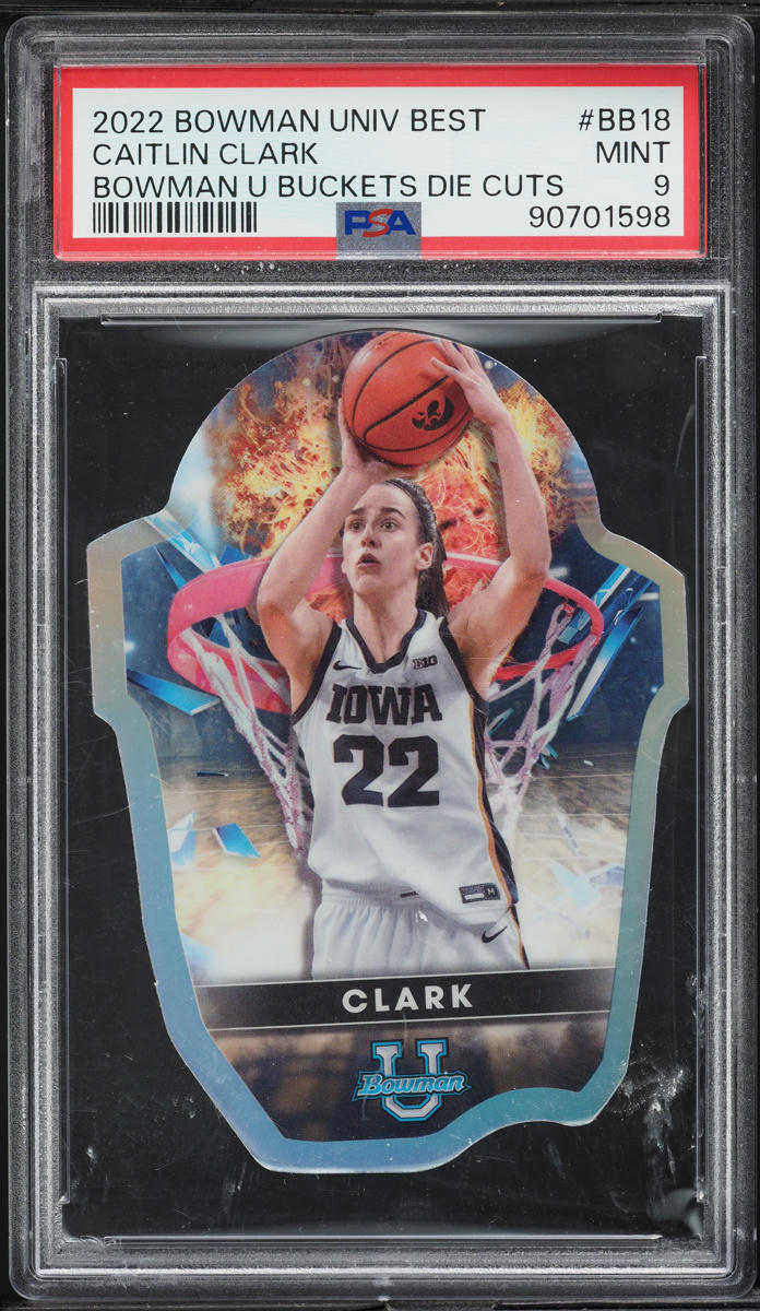 2022 Bowman University Best Buckets Die-Cut Caitlin Clark ROOKIE #BB-18 PSA 9