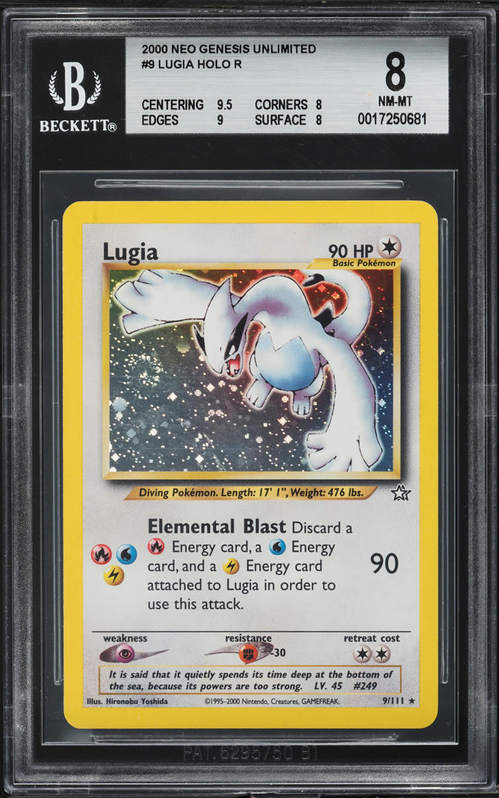 2000 Pokemon Neo Genesis Holo Lugia #9 BGS 8 NM-MT
