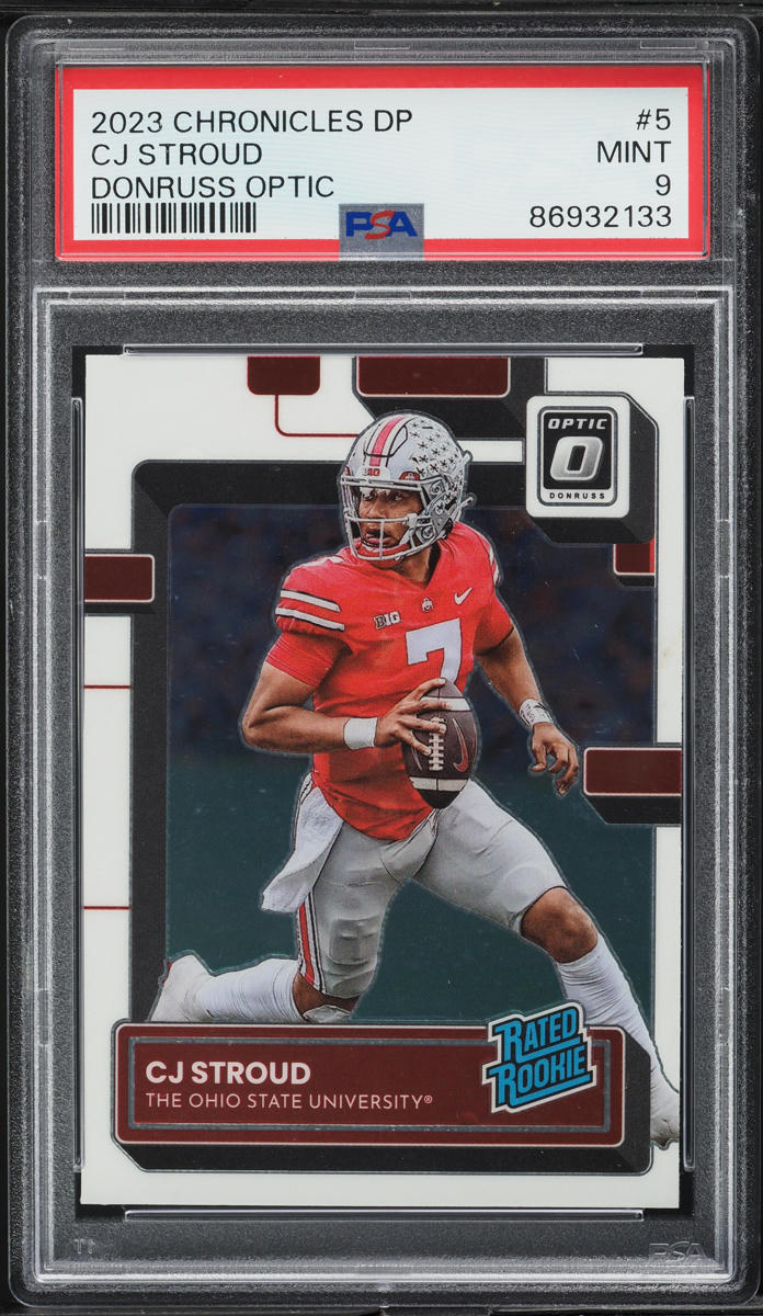 2023 Panini Chronicles Draft Picks Donruss Optic CJ Stroud ROOKIE #5 PSA 9 MINT