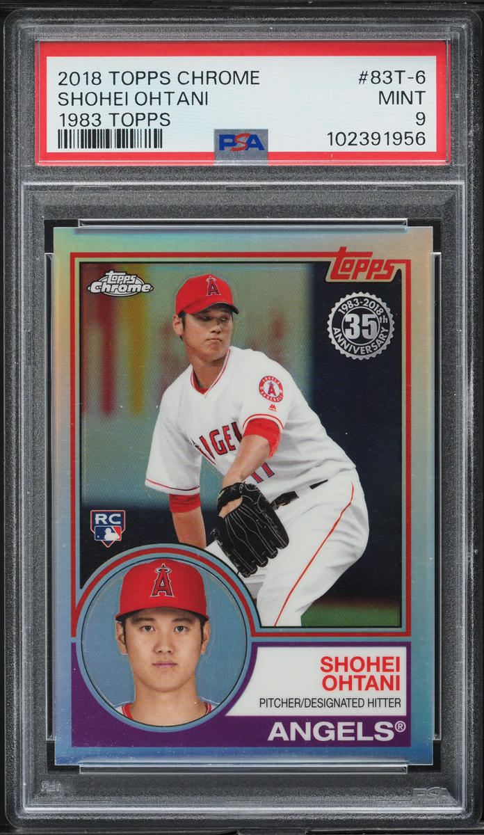 2018 Topps Chrome '83 Refractor Shohei Ohtani ROOKIE #83T-6 PSA 9 MINT