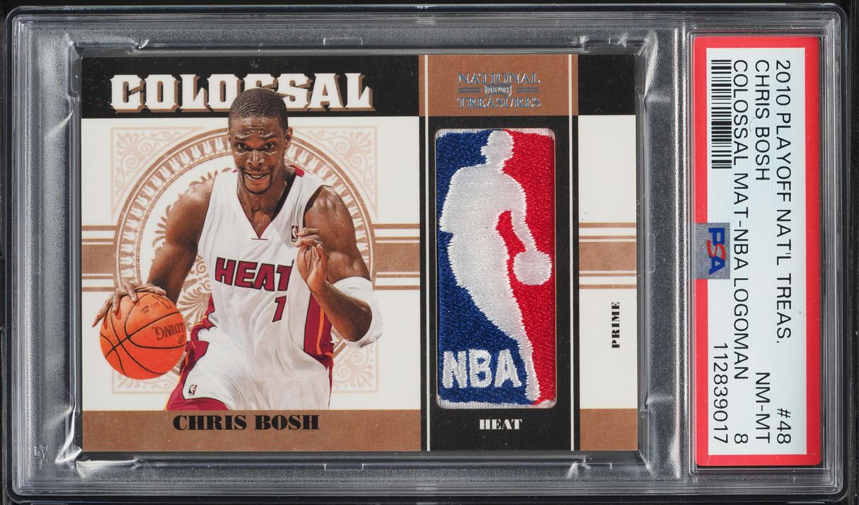 2010 Playoff National Treasures Colossal Chris Bosh LOGOMAN PATCH /3 PSA 8 NM-MT
