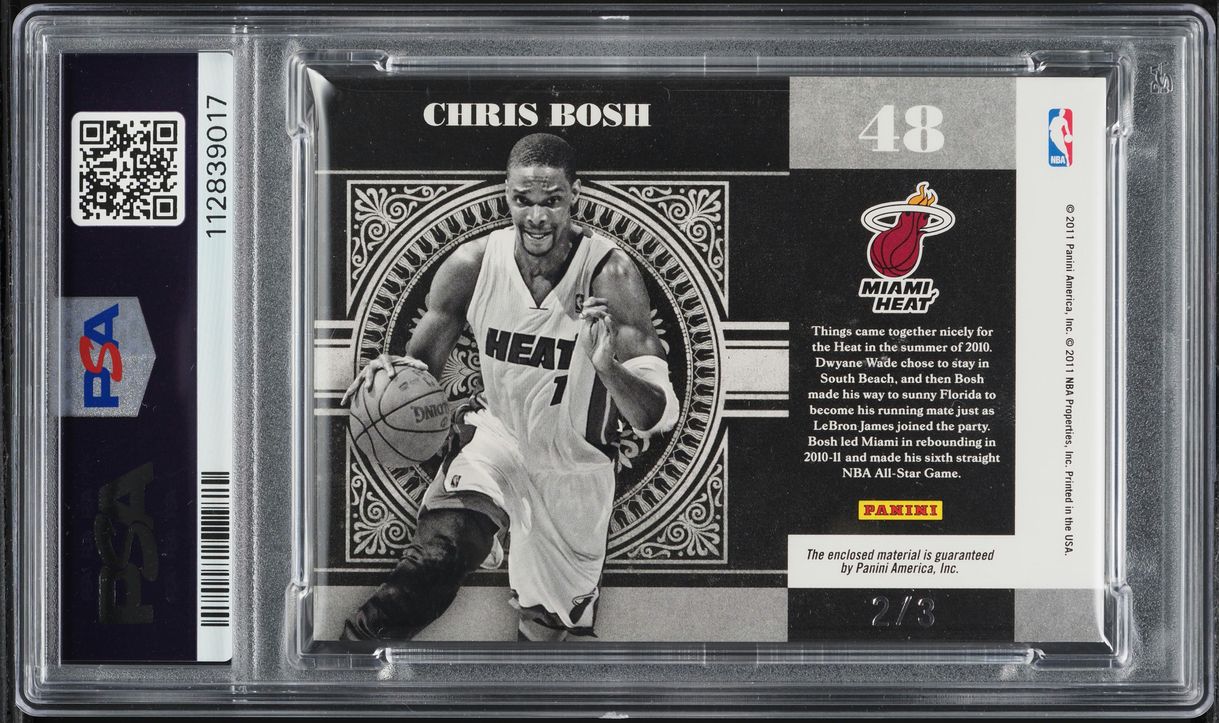 2010 Playoff National Treasures Colossal Chris Bosh LOGOMAN PATCH /3 PSA 8 NM-MT