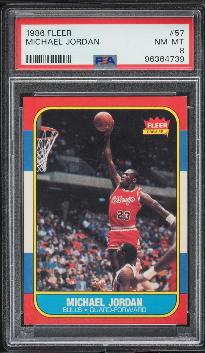 1986 Fleer Basketball Michael Jordan ROOKIE #57 PSA 8 NM-MT