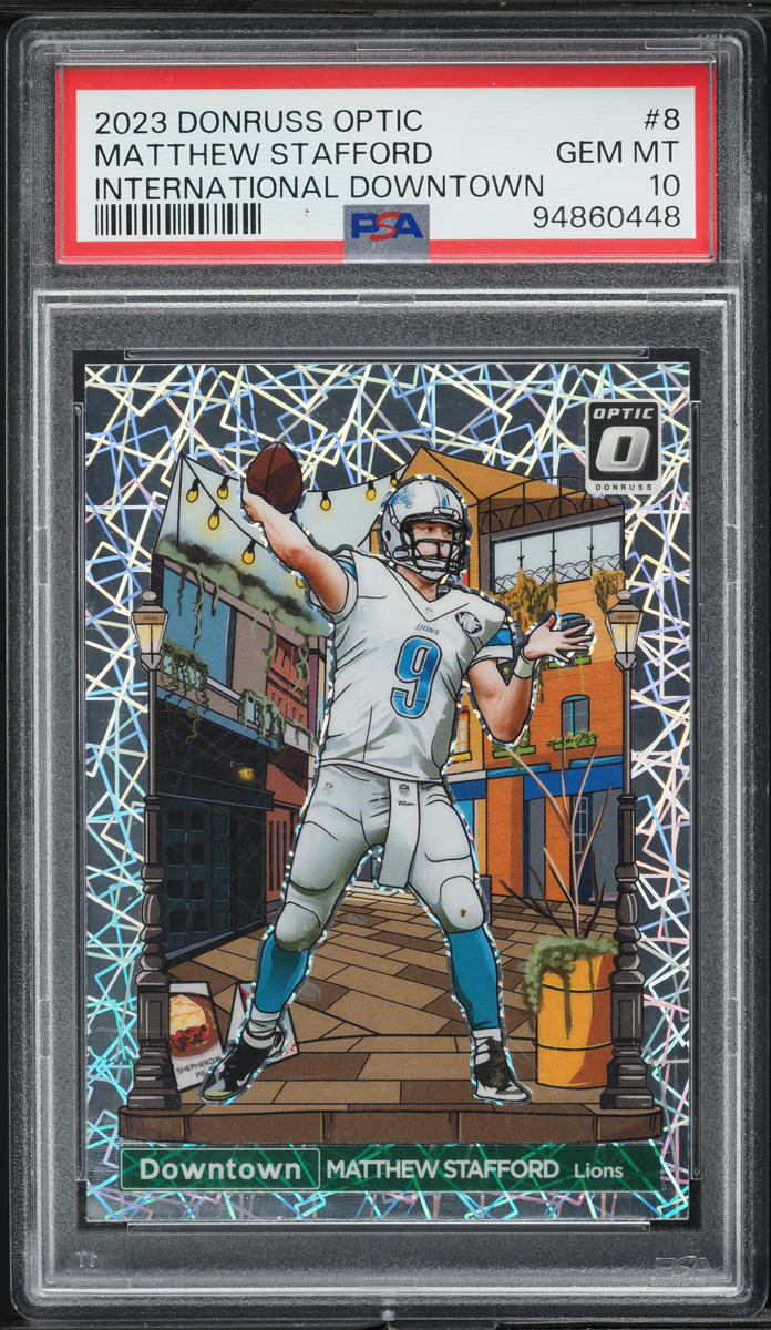2023 Donruss Optic International Downtown Matthew Stafford #8 PSA 10 GEM MINT