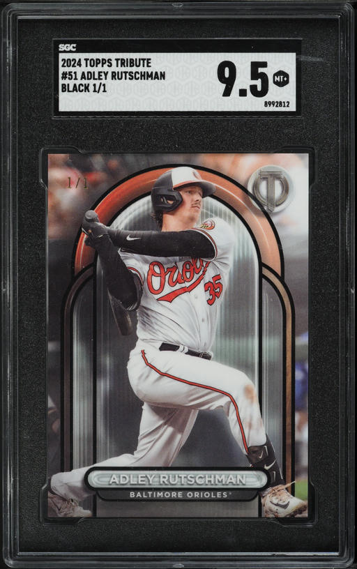 2024 Topps Tribute Black Adley Rutschman 1/1 #51 SGC 9.5 MINT+ on