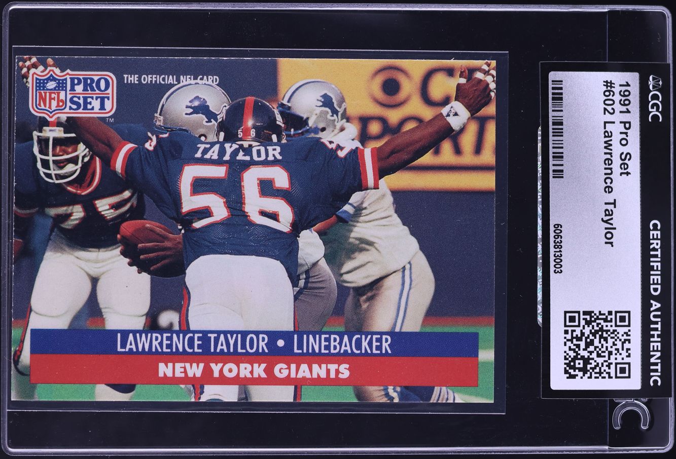 1991 Pro Set Football Lawrence Taylor #602 CGC AUTH
