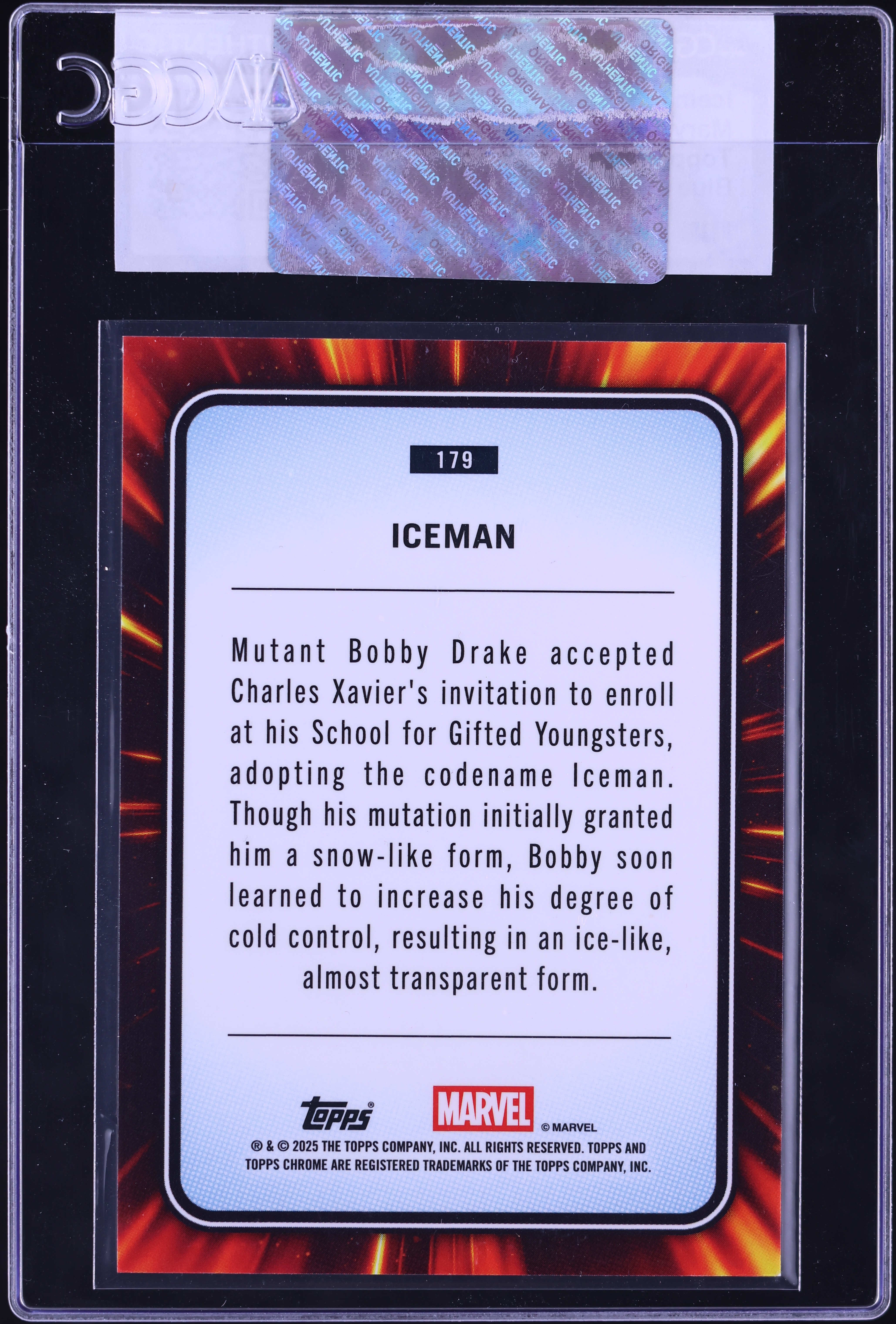2025 Topps Marvel Chrome Blue & Green Shimmer Refractor Iceman