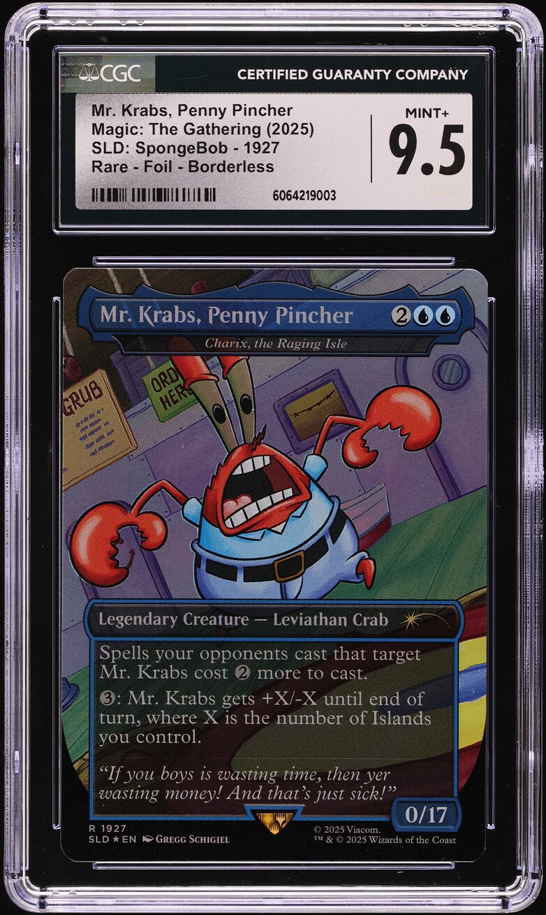 2025 Magic The Gathering MTG SLD SpongeBob Foil Mr. Krabs, Penny Pincher CGC 9.5 on Fanatics Collect 2025 Magic The Gathering MTG SLD SpongeBob Foil Mr. Krabs, Penny Pincher CGC 9.5 on Fanatics Collect